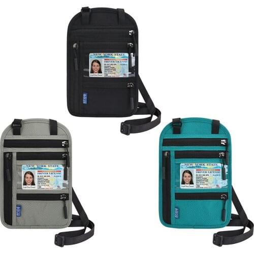 Travel Hanging Neck Passport Bag Men Women Travel Document Organizer ID Credit Card Holder Protective Cover Card Pack