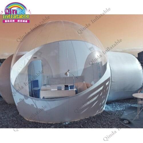 Famaily backyard inflatable show house transparent inflatable bubble camping tent with double rooms