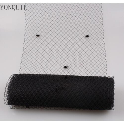 Black 5 Yards Per Lot Birdcage Veil With Dot 25CM Width Russian Veiling Netting Wedding Dot Veils DIY Hair Accessories LDV06