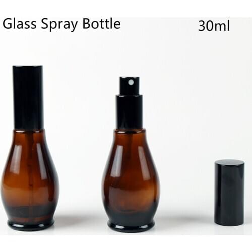 20pcs 30ml Amber Glass Atomizer Bottle Drak Brown Perfume Water Glass Spray Bottle Brown Glass Cosmetic Containers Pump Bottle