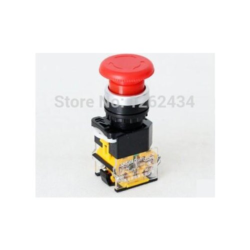 Mushroom head emergency stop button switch LAY38-11ZS self-locking button