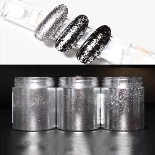 Solvent Resistant Silver Foil Flakes for Nail Gel Expory Resin DIY Decorate