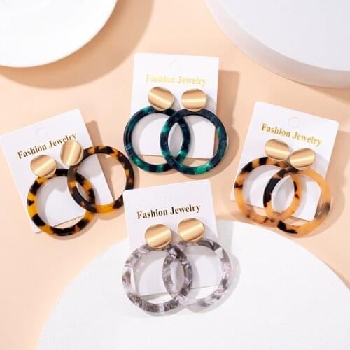 Korean Fashion Acrylic Earrings Geometric Dangling Earrings For Women Jewelry 2021 Trend Earrings Hot Wholesale Акриловые серьги