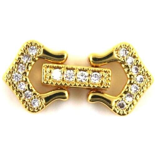 Copper Clasps 18K Gold plated DIY Pearls Jewelry Fittings Fastener Connector Clasps For DIY Gems Pearls Necklace Bracelet Clasp