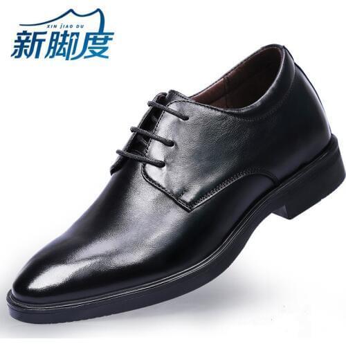 Brand New 2019 Mens Height Increasing Elevator Dress Shoes Genuine Leather Get Taller 6 cm for Business Party