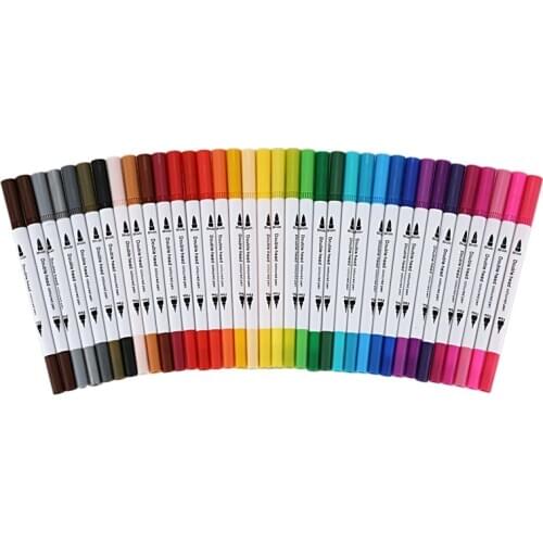 36 Dual Tip Brush Pens Art Markers Brush Fine Tip Colored Pens Set for Adults Coloring Book Journal Note Taking Writing Plan