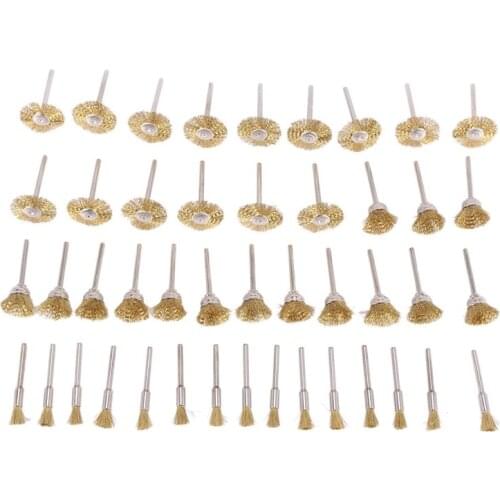 45 PC Brass Wire Wheel Brushes Wire Brushes Set for Accessories Rotary Tools Polish Clean