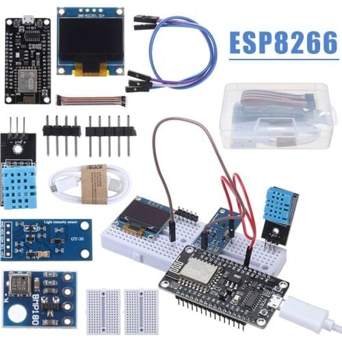1Set ESP8266 Weather Station Kit w/ DHT11 Temperature Humidity BMP180 Atmospheric Measurement Analysis Instruments