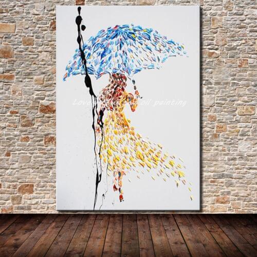 Mintura Wall Paintings Handpainted Modern Abstract Figure Oil Painting On Canvas Pop Art Picture For Living Room Decoration Gift