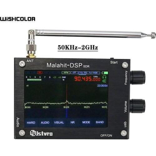 New 50KHz-2GHz Malachite DSP SDR Receiver Malahit SDR Shortwave Radio Receiver Aluminum Alloy Shell
