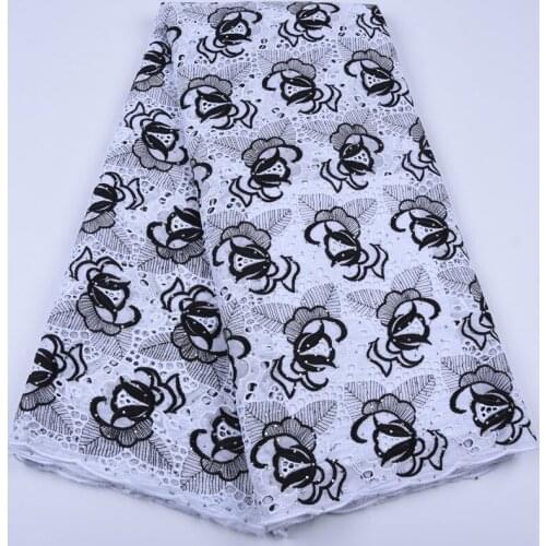 New style African Dry Cotton Lace Fabrics Hollow Embroidery Lace Swiss Voile Lace In Switzerland with Stones for daily wearA1689