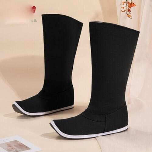 Black soldier shoes han dynasty boots adults minister chinese cosplay ancient dynasty boot