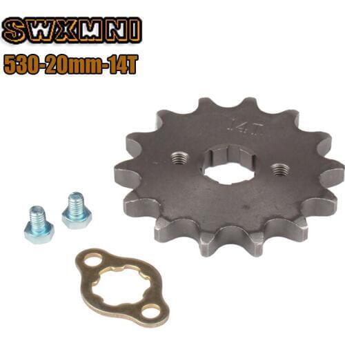 Front Engine Sprocket #530 14T Teeth 20mm With Retainer Plate LockerFor 530 Chain Motorcycle Dirt Bike PitBike ATV Quad Parts