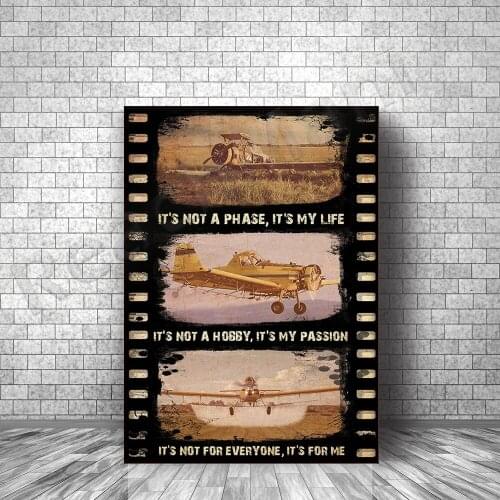 Agricultural Aircraft Crop Duster Poster Film Strip Poster Farmer Farming Gifts Its Not A Phase It' My Life Poster Home Living