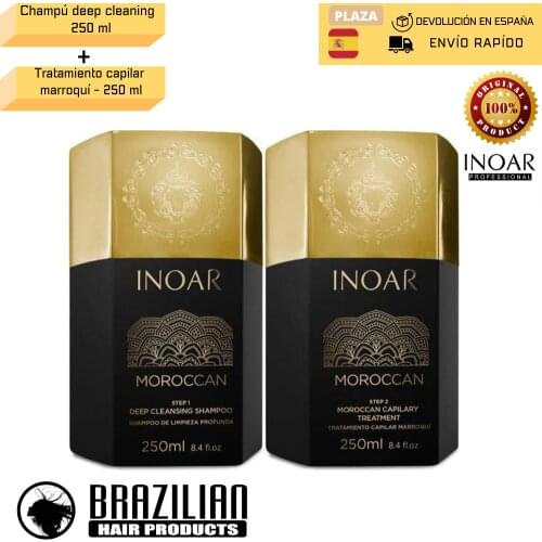 INOAR PROFESSIONAL - Moroccan Keratin Treatment - The Perfect Combination to Hydrate & Smooth Your Hair (2 X 250 ML)