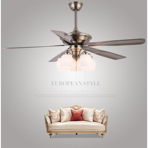 Nordic Retro Light Fan Ceiling Fan Light Restaurant Fan Light Strong wind Living Room Dining Room Fan Ceiling Lamp