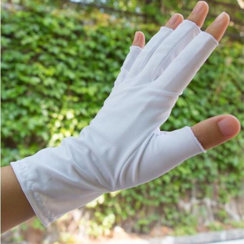Hot Sale Ice Sleeve Sunscreen Gloves Men And Women UV Driving Ice Silk Quick-Drying Half Finger Gloves UV025W-5