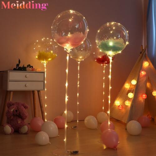 Wedding Decoration Ballon Holder Stick LED light Balloons Column Stand Globos Baby Shower Birthday Party Decorations Kids Baloon