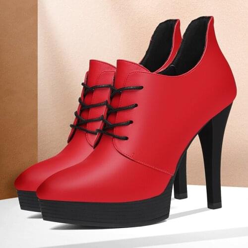 Women High Heels Shoes Sexy Wedding Pointed Toe Ladies Platform Nightclub Leather Pumps