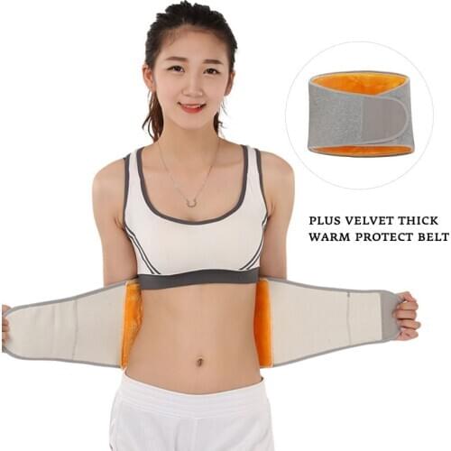Winter Thicken Thermal Plush Waist Warmer Lumbar Support Belt Cozy Warm Abdominal Protector Stomach Body Wrap Band Back Brace