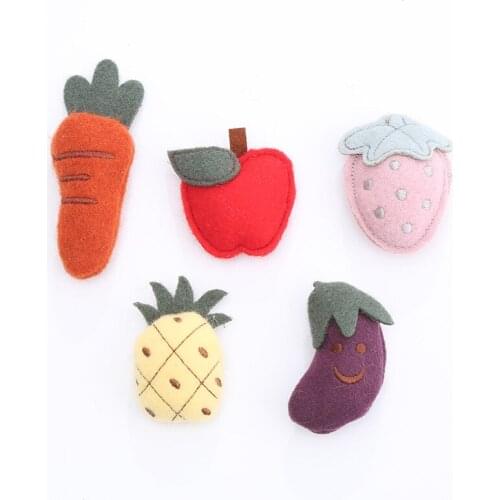 1pcs Cat Toy Interactive Felt Series Fruits And Vegetables Series Including Cat Grass Plush Toys Pet Products Cat Toys