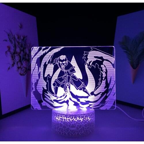The Man With A Unique Skill 3D LED Lamp Anime Figure Visual Illusion White Cracked Base 7 Color Changes With Remote Control