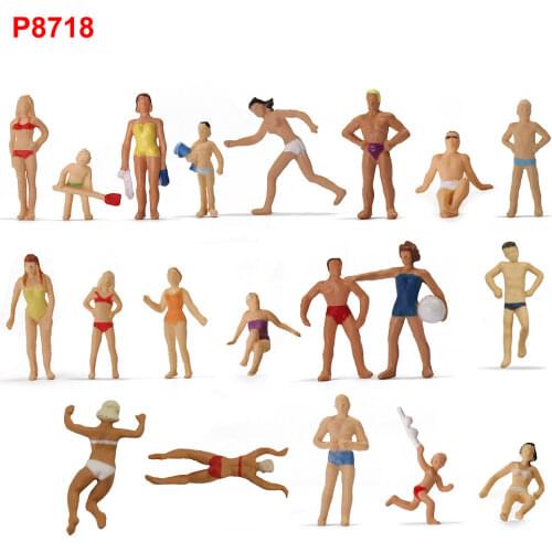 40pcs Model Trains Swimming Figures 1:87 Scale HO Scale Beach Scenery Layout Landscape Miniature P8718
