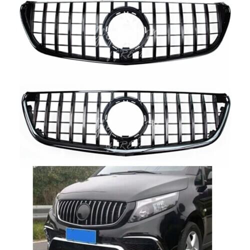 For V Class Grill W447 V Class Diamond Grille GT Grille for V250 AMG Racing Plastic Grille V220d 2017 2018 2019