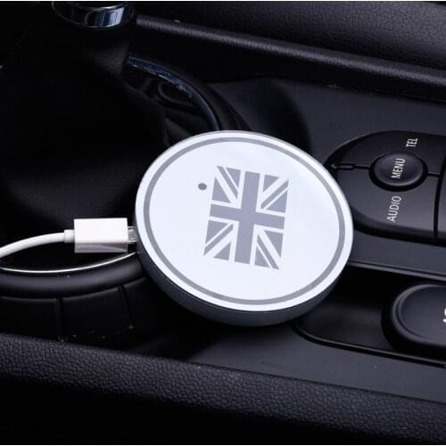 Car Cup Holder Light Pad Led Water coaster Interior Anti-slip Mat Cushion Storage Groove For Mini Cooper Decoration accessories