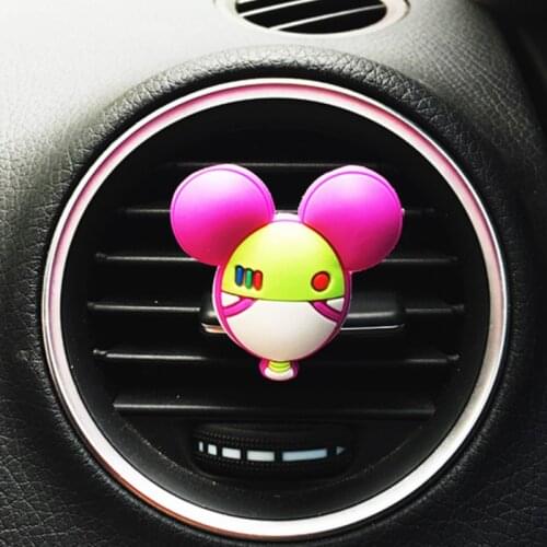 5 Pcs Car Perfume Clip Air Freshener Auto Vent Fragrance Cartoon Solid Parfum Wholesale Cute Mouse Car Accessories Lemon Scent