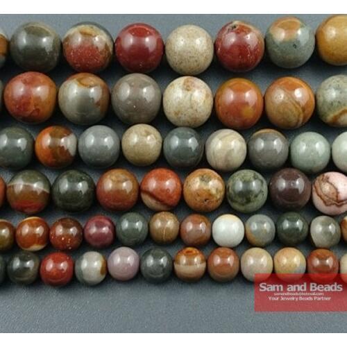 Free shipping Natural Stone Colorful Picasso Beads 4 6 8 10 12mm Pick Size For Bracelet Necklace Making BSTB01