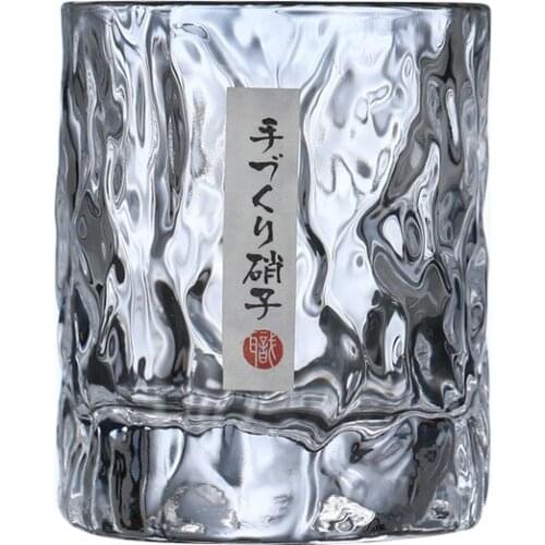 Japanese Hammered Foreign Wine Glass Whiskey Glass Home Beer Glass Crystal Glass Cup Creative Hand-made Transparent
