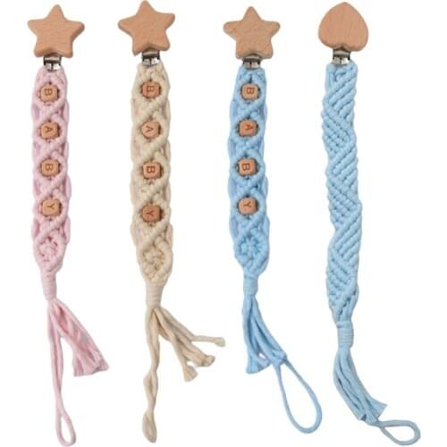Newborn Crochet Pacifier Clip Chain Woven Cotton Rope BPA-free DIY Dummy Nipple Holder Soother Baby Teething Toys