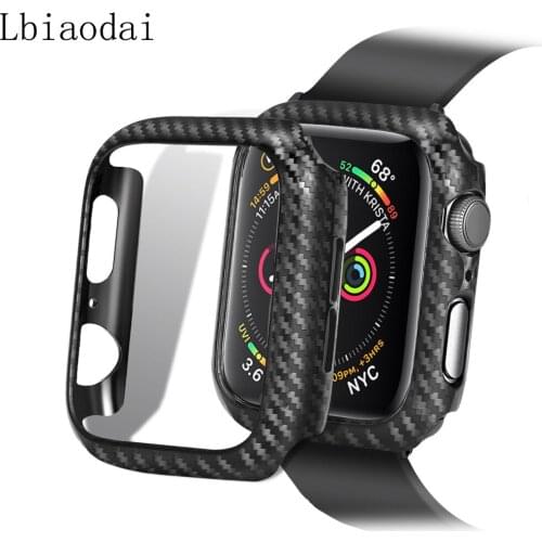 Cover For Apple watch case 44mm 40mm iWatch 42mm 38mm Carbon fiber Protector Bumper Apple watch series 3 4 5 6 SE Accessories
