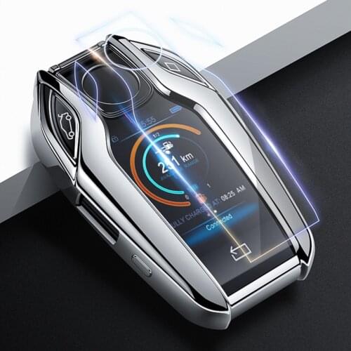 Car Key Case TPU Fully Protection Cover for BMW Serie 5/7 6GT BMW X5 X3 X4 X7 G12 G30 G31 G32 i8 for BMW LED Display Key Case