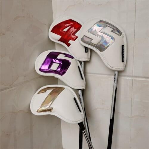 COLORS BIG NUMBERS Golf Irons Head Covers PU Golf Club Iron Set Headcover #4-9PAS For Man Women