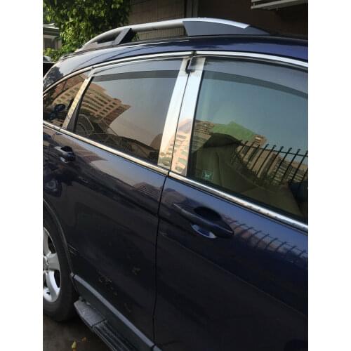 For Honda CR-V CRV 2007-2011 6pcs Stainless Car Window Center Pillar Post Cover Trim