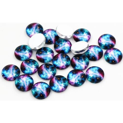 Hot Sale 50pcs 8mm 10mm Mix Colors Nebula Mixed Handmade Glass Cabochons Pattern Domed Jewelry Accessories Supplies