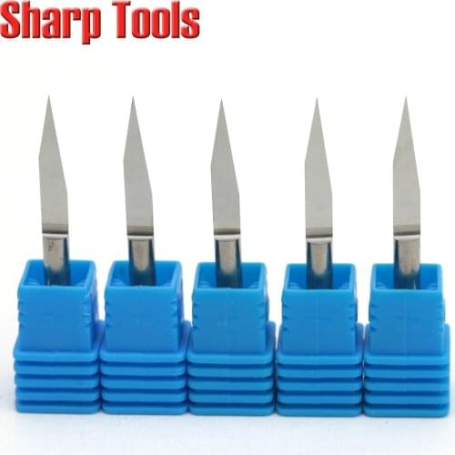 10pcs 0.07mm 4x20 Degree PCB Carbide Engraving Tools Router CNC Bits V Carving Wood Milling Cutter Endmill Precision Grinding