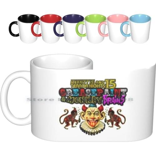 Terror Nights 15-Clown Logo Ceramic Mugs Coffee Cups Milk Tea Mug Haunted House Horror Halloween Terror Nights Merritt Island