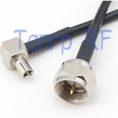 6in F male plug to TS9 male right angle 90 degree RF connector adapter 15CM Pigtail coaxial jumper cable RG174 extension cord