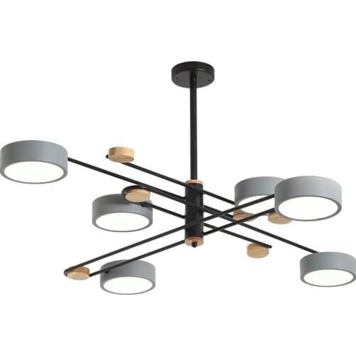 Creative 6 Heads Macaron LED Chandelier Lamp Noridc For Living Room Bedroom Suspension Light High Brightness LED Lighting