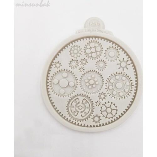 Minsunbak Fondant Mold Clock Shape Cake Decoration Tool Punk Style Kitchen Baking Silicone Mold