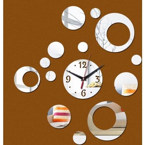 Promotion new arrival wall acrylic clock ring modern design luxury mirror 3d crystal watches living room