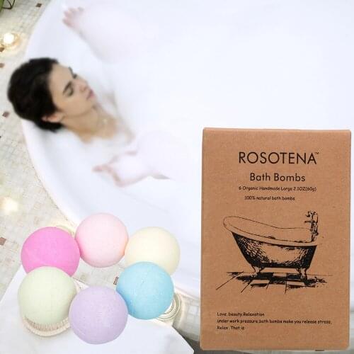 NICEYARD 6 piece/Box Natural Bubble Bath Salt Ball Refine Pores Bath Salt Bombs Body Oil Moisturizing Bath Ball