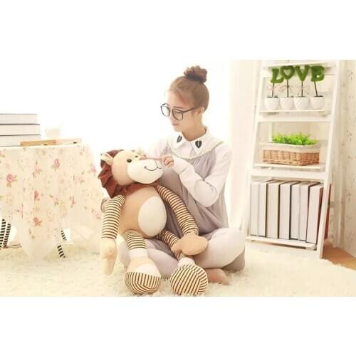 100% new large 85cm cartoon stripes lion plush toy throw pillow christmas gift b1359