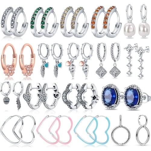 Pandach2021 New Spherical Earrings 100% 925 Sterling Silver Fashion Ladies Gift Jewelry Holiday Gifts Boutique Accessories