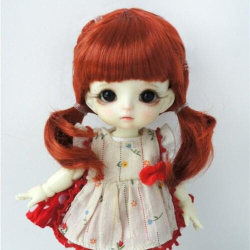 JD589 1/8 1/6 1/4 Twins top braids pony doll wigs 5-6inch 6-7inch 7-8inch Synthetic mohair Fashion BJD hair