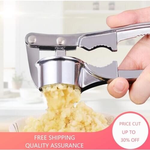 StainlessSteel Garlic Press Crusher Ginger Cutting Machine Fruit And Vegetable Squeezing Walnut Clamp Kitchen Household Handheld