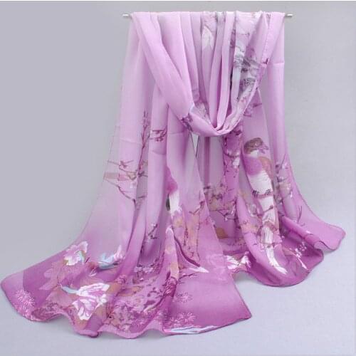 Scarf for Woman Light Weight Chiffon Silk Feel Spring Winter Oblong Fashion Scarves Shawl Floral Printed Wraps AA10131